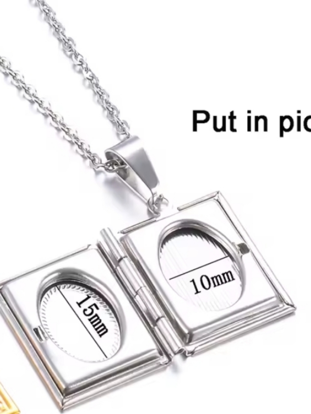 925 Sterling Silver Square Locket Necklace – NWT - Picture 3 of 3